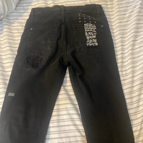 Mens All Black slim fit ripped Ksubi jeans size:30'